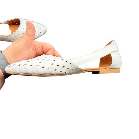 Spring Step Delorse White Leather d’Orsay Flats EU 39 US 8.5-9 Slingback - Picture 10 of 13